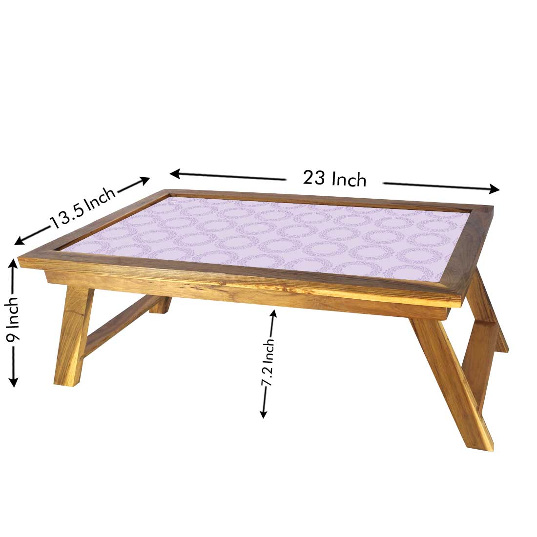 Nutcase Folding Laptop Table For Home Bed Lapdesk Breakfast Table Foldable Teak Wooden Study Desk - Purple Pattern Circle Nutcase