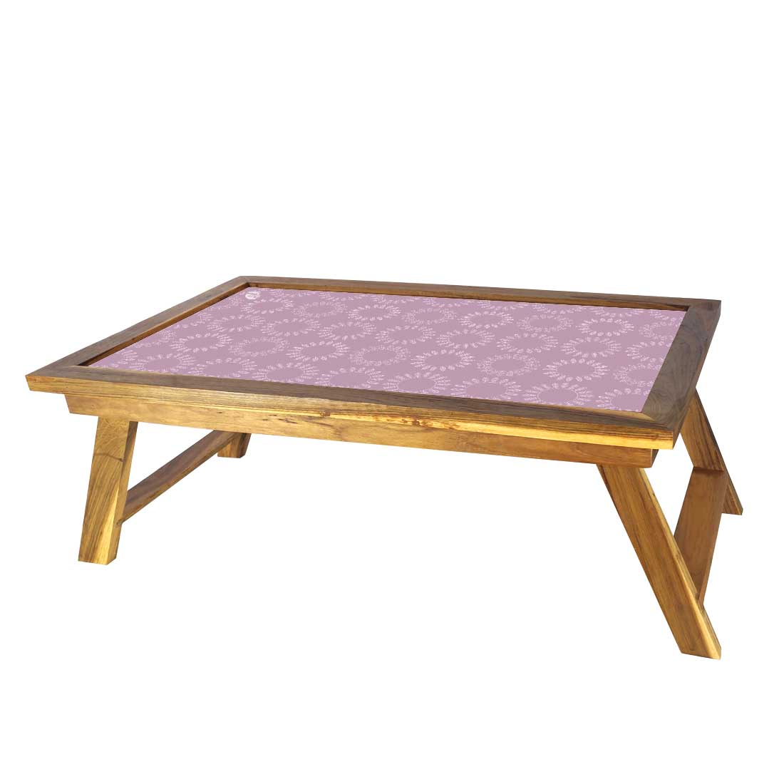 Nutcase Folding Laptop Table For Home Bed Lapdesk Breakfast Table Foldable Teak Wooden Study Desk - Dark Purple Pattern Circle Nutcase