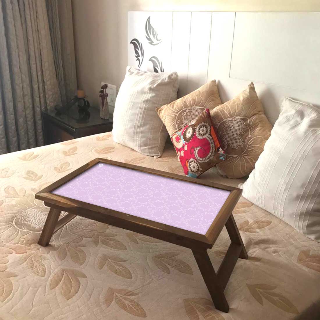 Nutcase Folding Laptop Table For Home Bed Lapdesk Breakfast Table Foldable Teak Wooden Study Desk - Purple Floral Design Nutcase