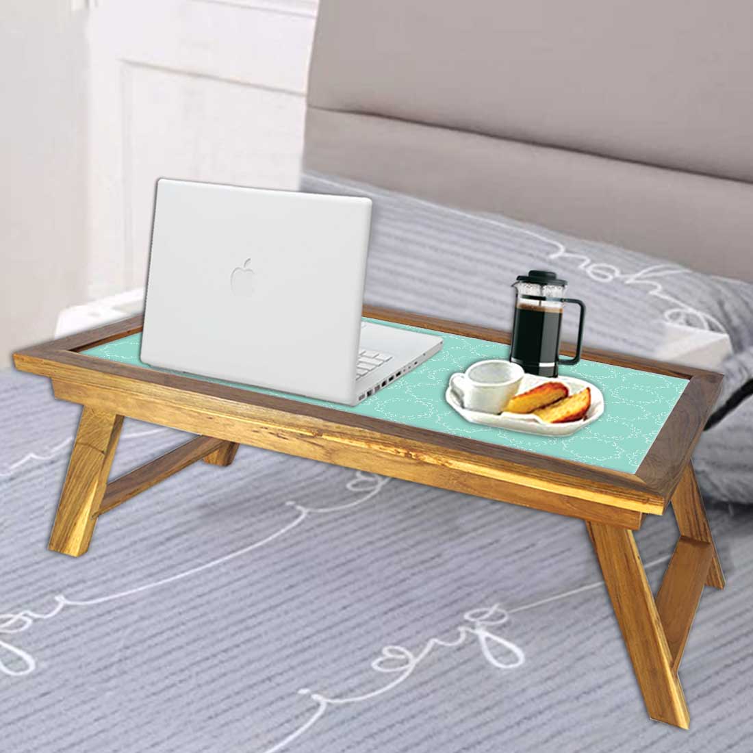 Nutcase Folding Laptop Table For Home Bed Lapdesk Breakfast Table Foldable Teak Wooden Study Desk - Beautiful Design Nutcase