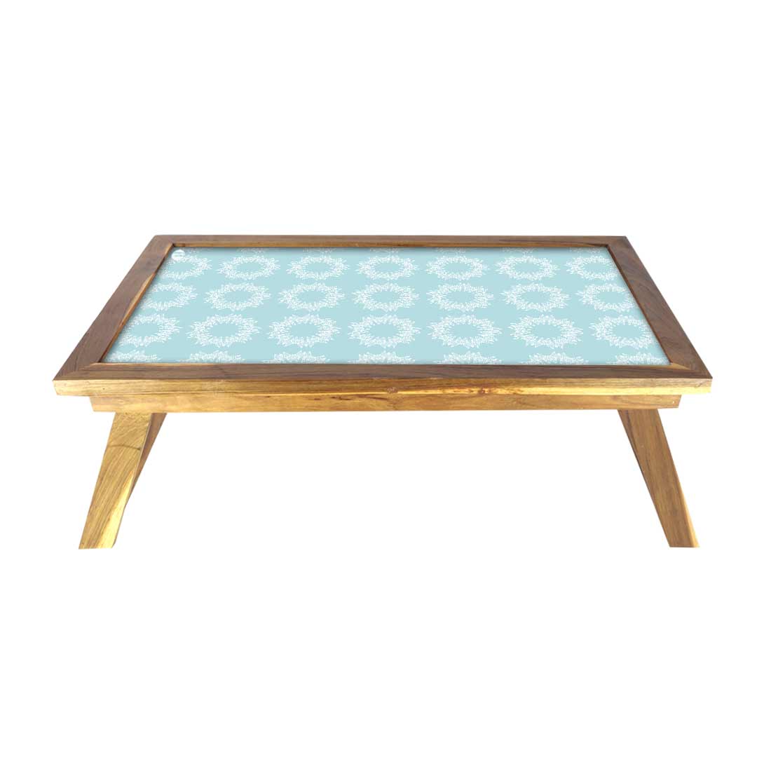 Nutcase Folding Laptop Table For Home Bed Lapdesk Breakfast Table Foldable Teak Wooden Study Desk - Pattern Design Nutcase