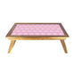 Nutcase Folding Laptop Table For Home Bed Lapdesk Breakfast Table Foldable Teak Wooden Study Desk - Pink Flower Design Nutcase