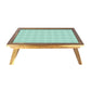 Nutcase Folding Laptop Table For Home Bed Lapdesk Breakfast Table Foldable Teak Wooden Study Desk - Green Flower Design Nutcase