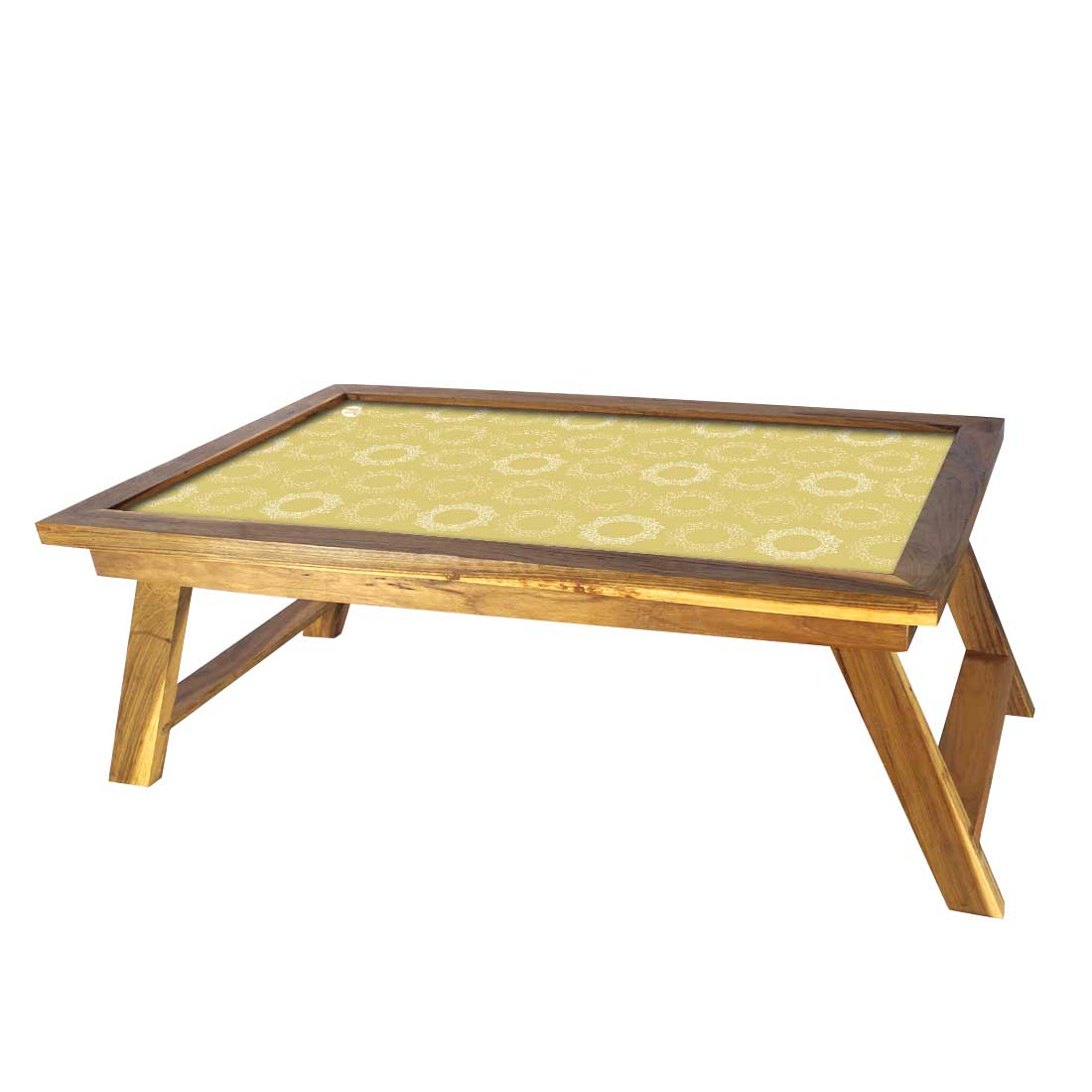 Nutcase Folding Laptop Table For Home Bed Lapdesk Breakfast Table Foldable Teak Wooden Study Desk - Beautiful Designer Pattern Nutcase