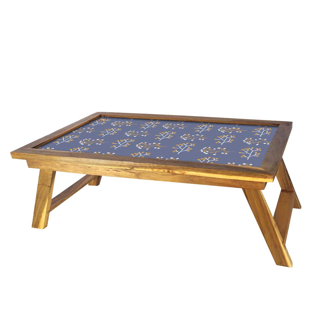 Nutcase Folding Laptop Table For Home Bed Lapdesk Breakfast Table Foldable Teak Wooden Study Desk - Dark Pastels Nutcase