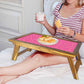 Nutcase Folding Laptop Table For Home Bed Lapdesk Breakfast Table Foldable Teak Wooden Study Desk - Pink Dots Nutcase