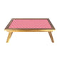 Nutcase Folding Laptop Table For Home Bed Lapdesk Breakfast Table Foldable Teak Wooden Study Desk - Paw - Pink Nutcase