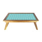 Nutcase Folding Laptop Table For Home Bed Lapdesk Breakfast Table Foldable Teak Wooden Study Desk - Blue Branches Nutcase