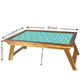 Nutcase Folding Laptop Table For Home Bed Lapdesk Breakfast Table Foldable Teak Wooden Study Desk - Arrow Ends - Teal Nutcase