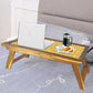 Nutcase Folding Laptop Table For Home Bed Lapdesk Breakfast Table Foldable Teak Wooden Study Desk - Arrow Ends - Yellow Nutcase
