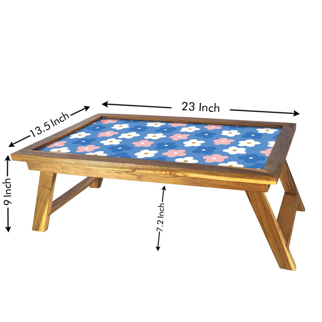 Nutcase Folding Laptop Table For Home Bed Lapdesk Breakfast Table Foldable Teak Wooden Study Desk - Flowers of Spring Nutcase