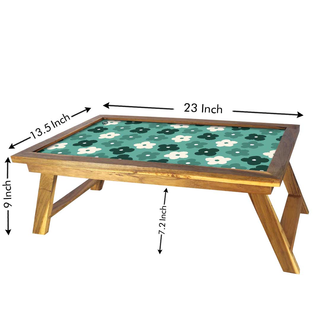 Nutcase Folding Laptop Table For Home Bed Lapdesk Breakfast Table Foldable Teak Wooden Study Desk - Irish Flowers Nutcase