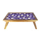 Nutcase Folding Laptop Table For Home Bed Lapdesk Breakfast Table Foldable Teak Wooden Study Desk - Purple Flowers Nutcase