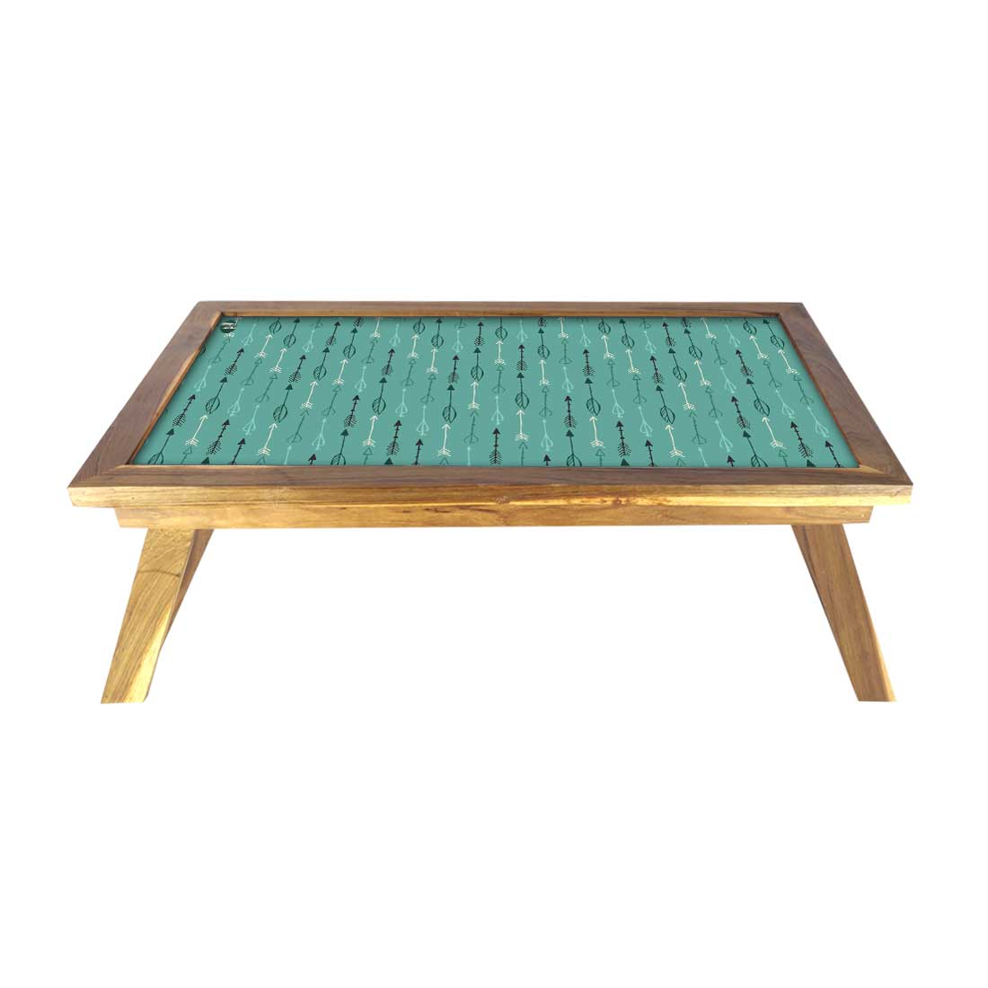Nutcase Folding Laptop Table For Home Bed Lapdesk Breakfast Table Foldable Teak Wooden Study Desk - Arrow Style Nutcase