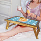 Designer Laptop Tray Wooden for Bed Breakfast Table - White Hearts Nutcase