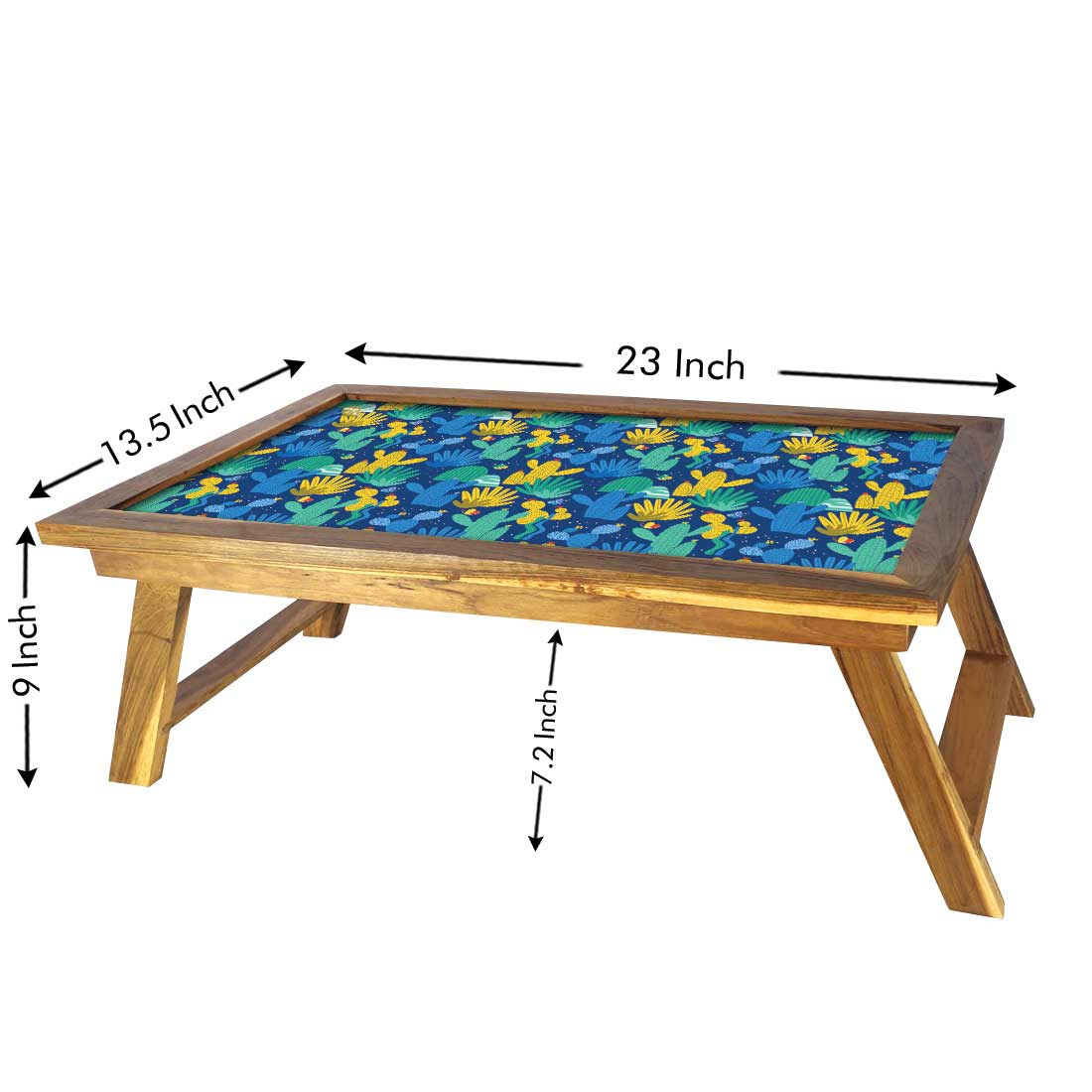 Designer Laptop Desk for Bed Breakfast Table With Folding Legs - Cactus Décor Nutcase