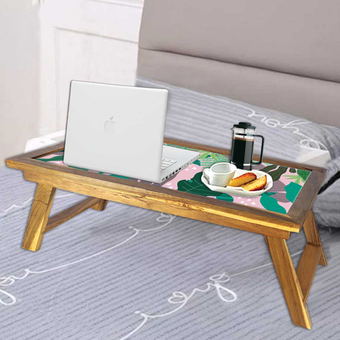 Wooden Designer Laptop Desk for Home Bed Tray Breakfast Table  - Tropical Nutcase