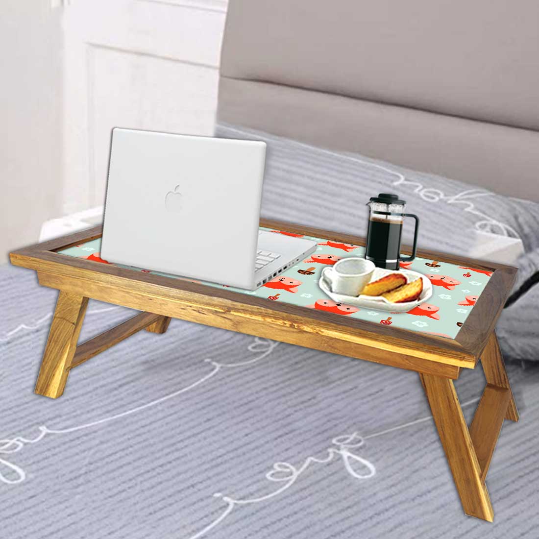 Modern Foldable Laptop Stand for Bed Breakfast Table Study Desk - Fox Nutcase