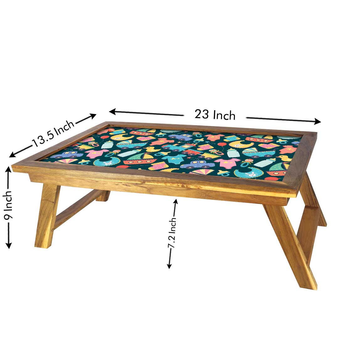 Foldable Small Study Table for Bed Breakfast Table Eating Tray - Car and Ships Nutcase