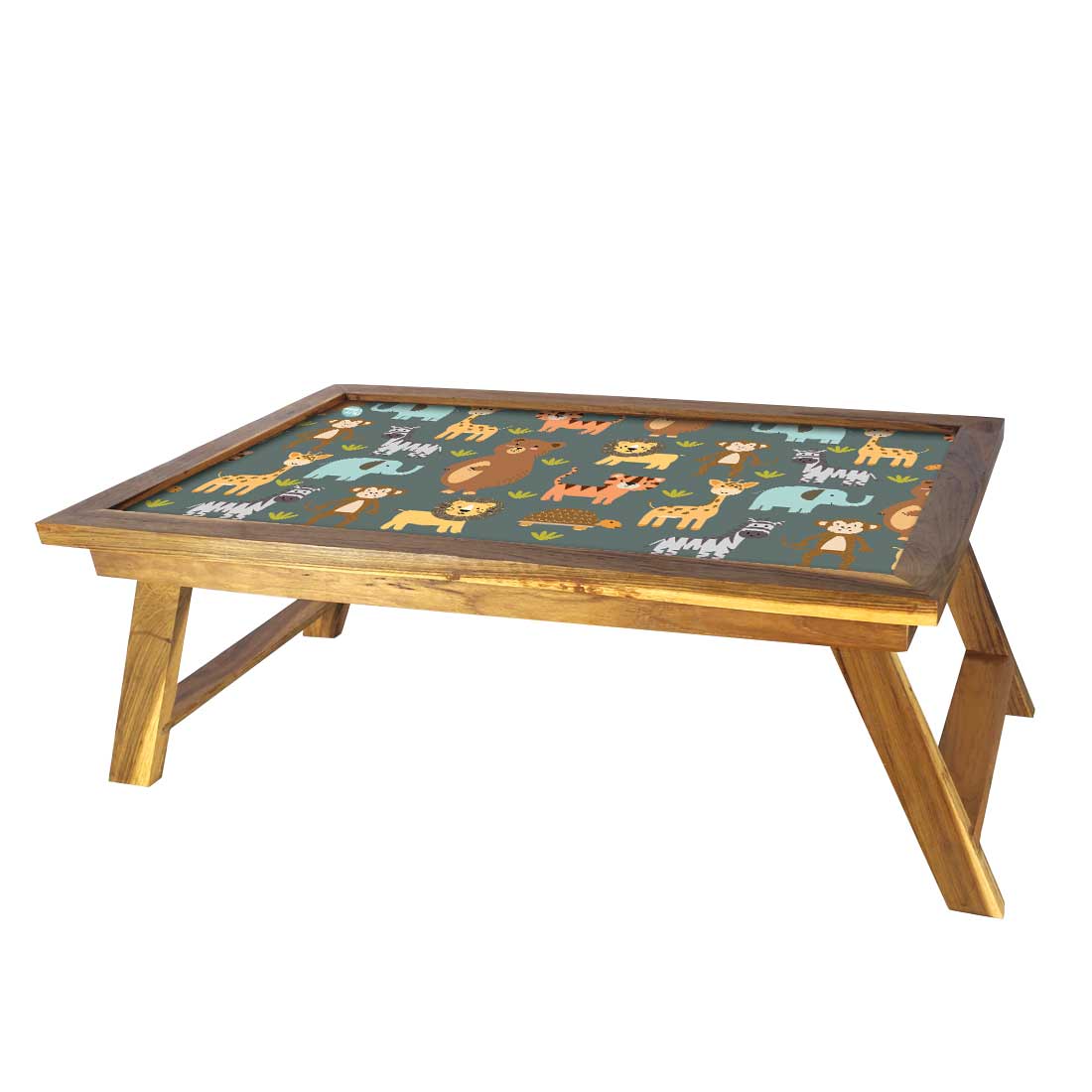Nutcase Folding Wild Animal Printed Bed Table for Breakfast Table Nutcase