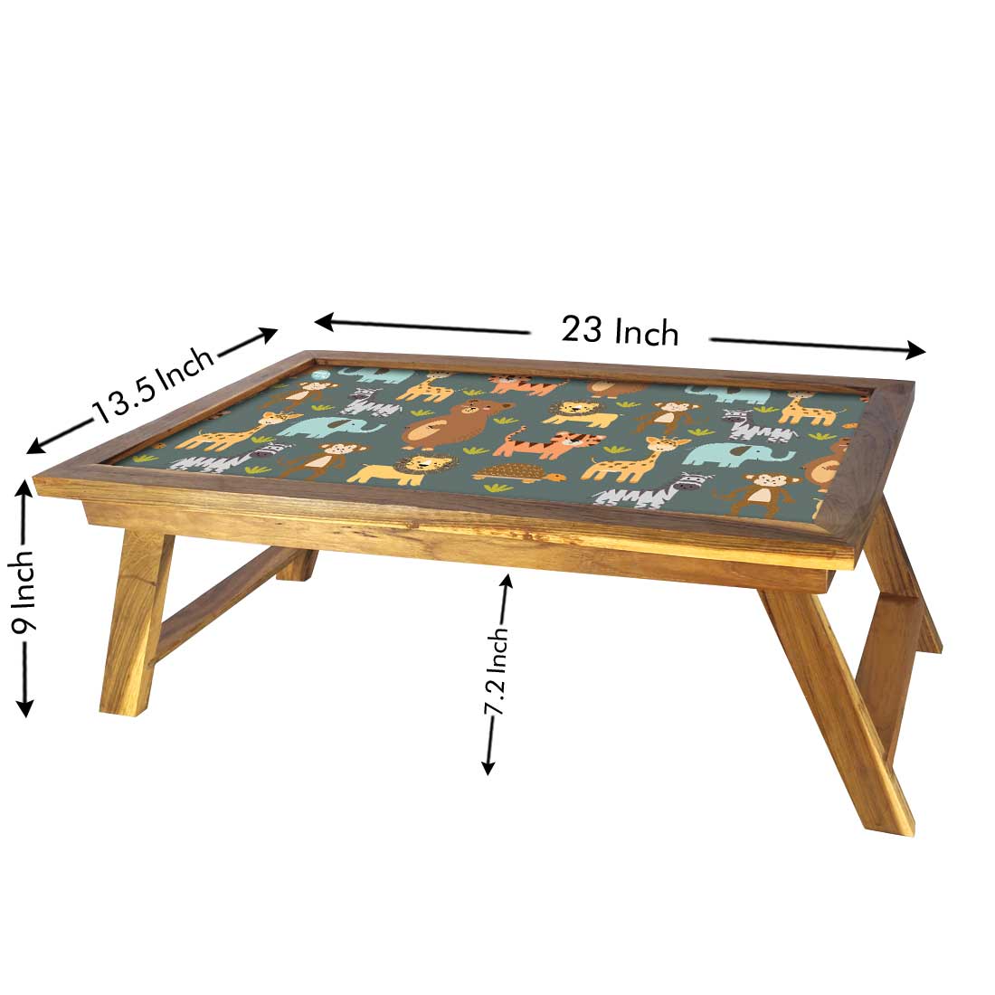 Nutcase Folding Wild Animal Printed Bed Table for Breakfast Table Nutcase