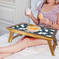Folding Wooden Laptop Table for Home Bed Breakfast Tray - White Unicorn Nutcase