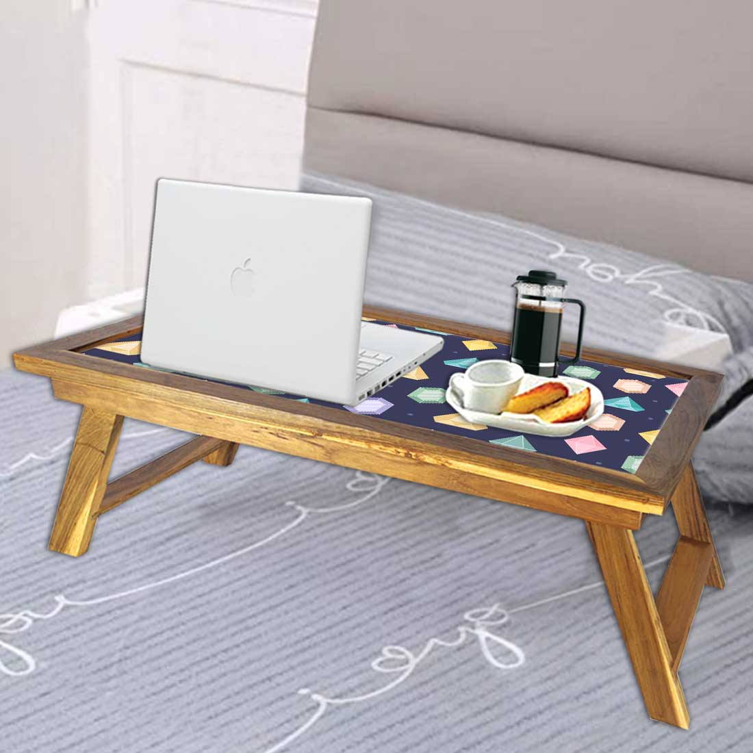 Folding Laptop Table for Home Bed Desk Breakfast Table - Colorful Diamond Nutcase