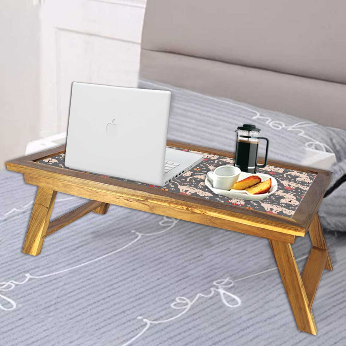 Folding Laptop Desk for Home Bed Breakfast Table Wooden Study Desk - Cat Nutcase