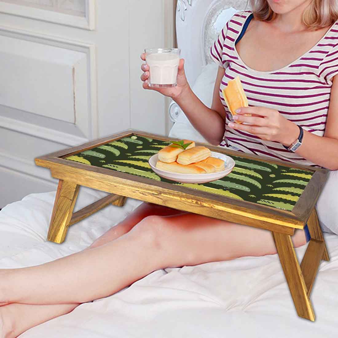 Folding Laptop Breakfast Tables for Home Bedroom Bed Table - Crocodile Nutcase