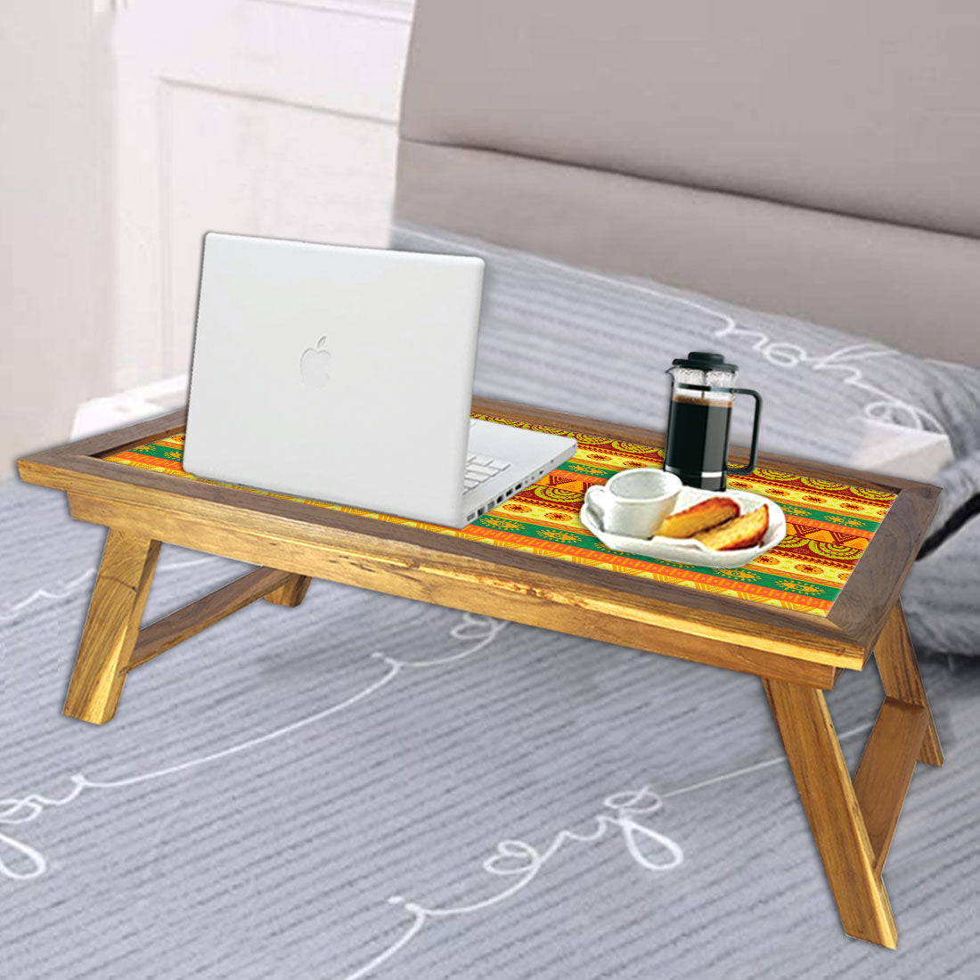 Small Bed Table With Folding Legs for Bed Breakfast Tables Study Desk Nutcase