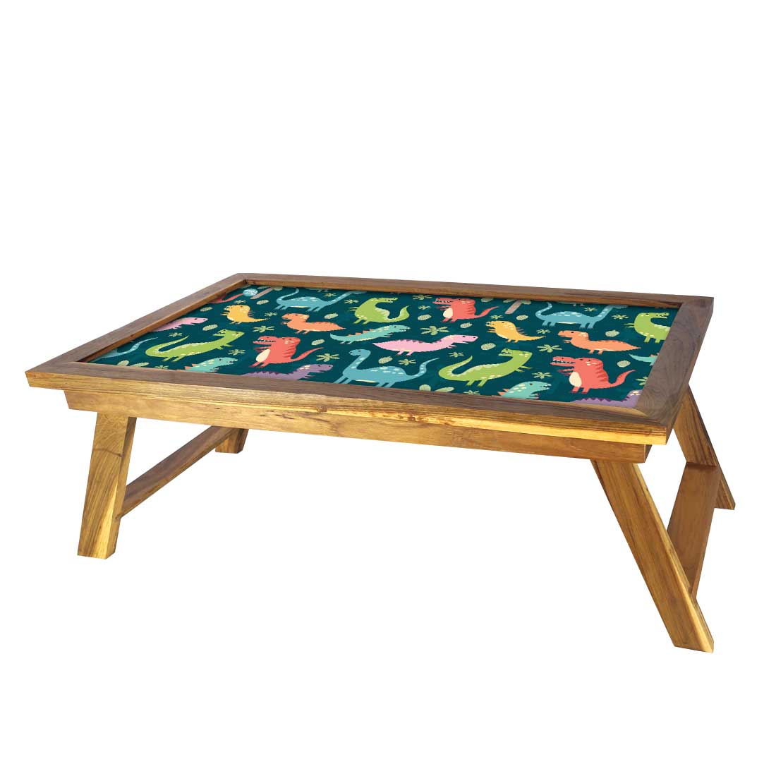 Wooden Small Breakfast Table for Bed Laptop Desk - Sweet Dinosaurs Nutcase