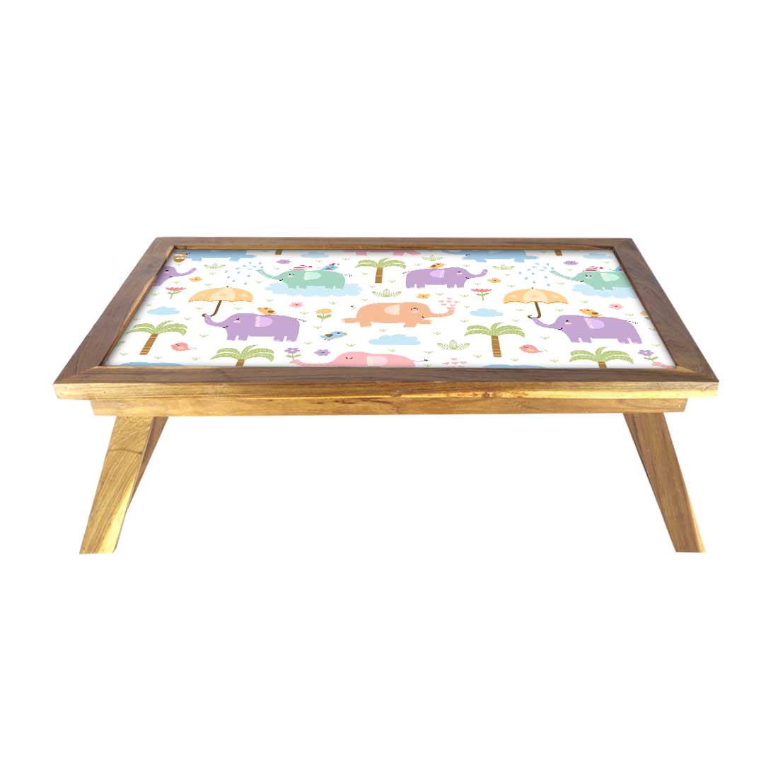 Wooden Tray Table for Bed Breakfast Tables Study Desk - Cute Elephant Nutcase