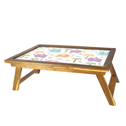 Wooden Tray Table for Bed Breakfast Tables Study Desk - Cute Elephant Nutcase