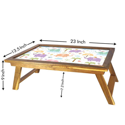 Wooden Tray Table for Bed Breakfast Tables Study Desk - Cute Elephant Nutcase