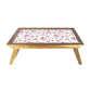 Foldable Wooden Laptop Desk Study Table for Bed - Pink Flower Nutcase
