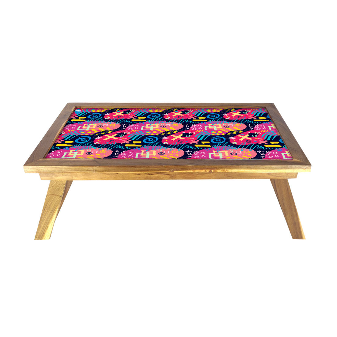 Bed Tray With Folding Legs for Home Breakfast Table - Colorful Pattern Nutcase