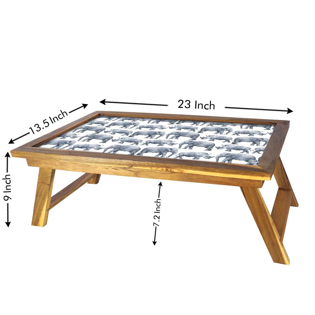 Foldable Reading Tables for Home Bed Breakfast Table Study Desk - Elephants Nutcase