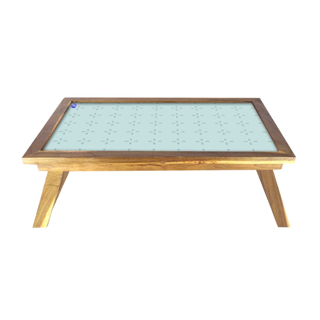 Wooden Folding Breakfast in Bed Tray for Home - Blue Pattern Nutcase