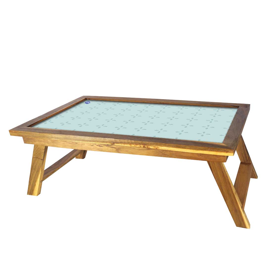 Wooden Folding Breakfast in Bed Tray for Home - Blue Pattern Nutcase