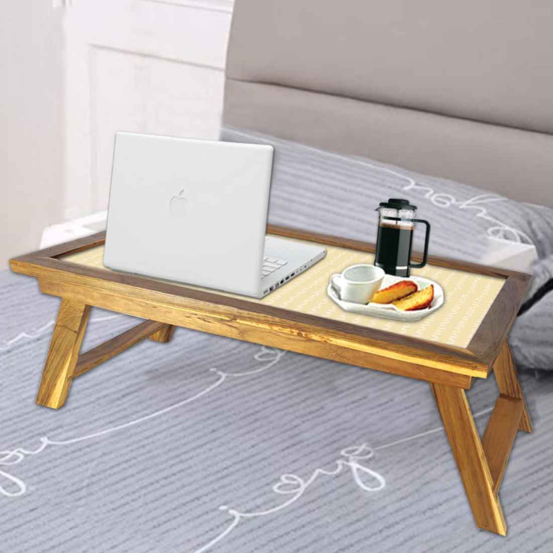 Foldable Bed Table for Bedroom Breakfast Tables Study Desk - Yellow Shade Nutcase