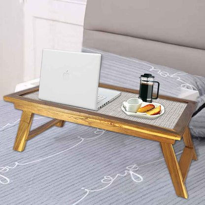 Wooden Laptop Table for Bed Breakfast Tables Study Desk - Grey Lines Nutcase