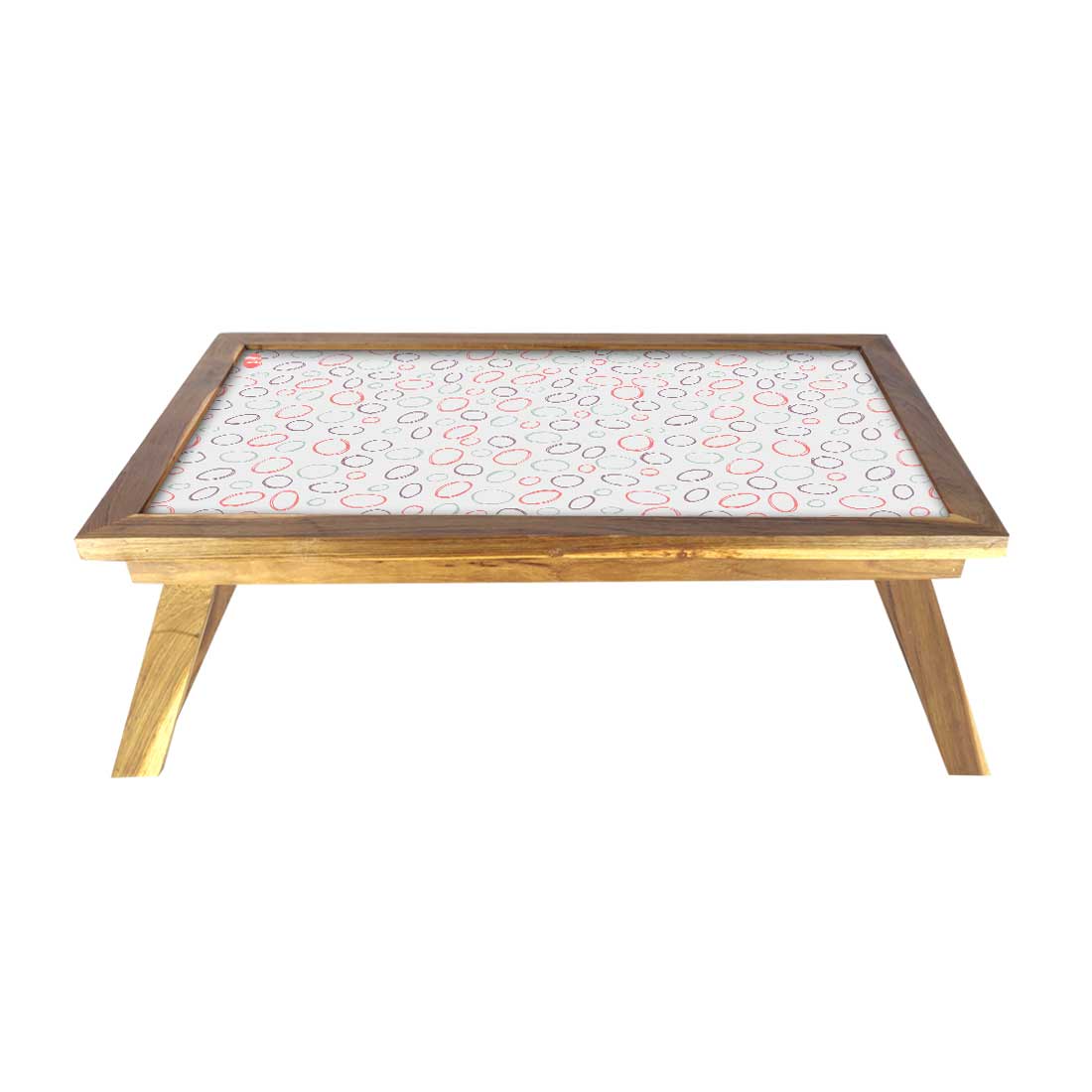 Folding Laptop Desk for Home Bed Breakfast Table Wooden - Colorful Circle Nutcase