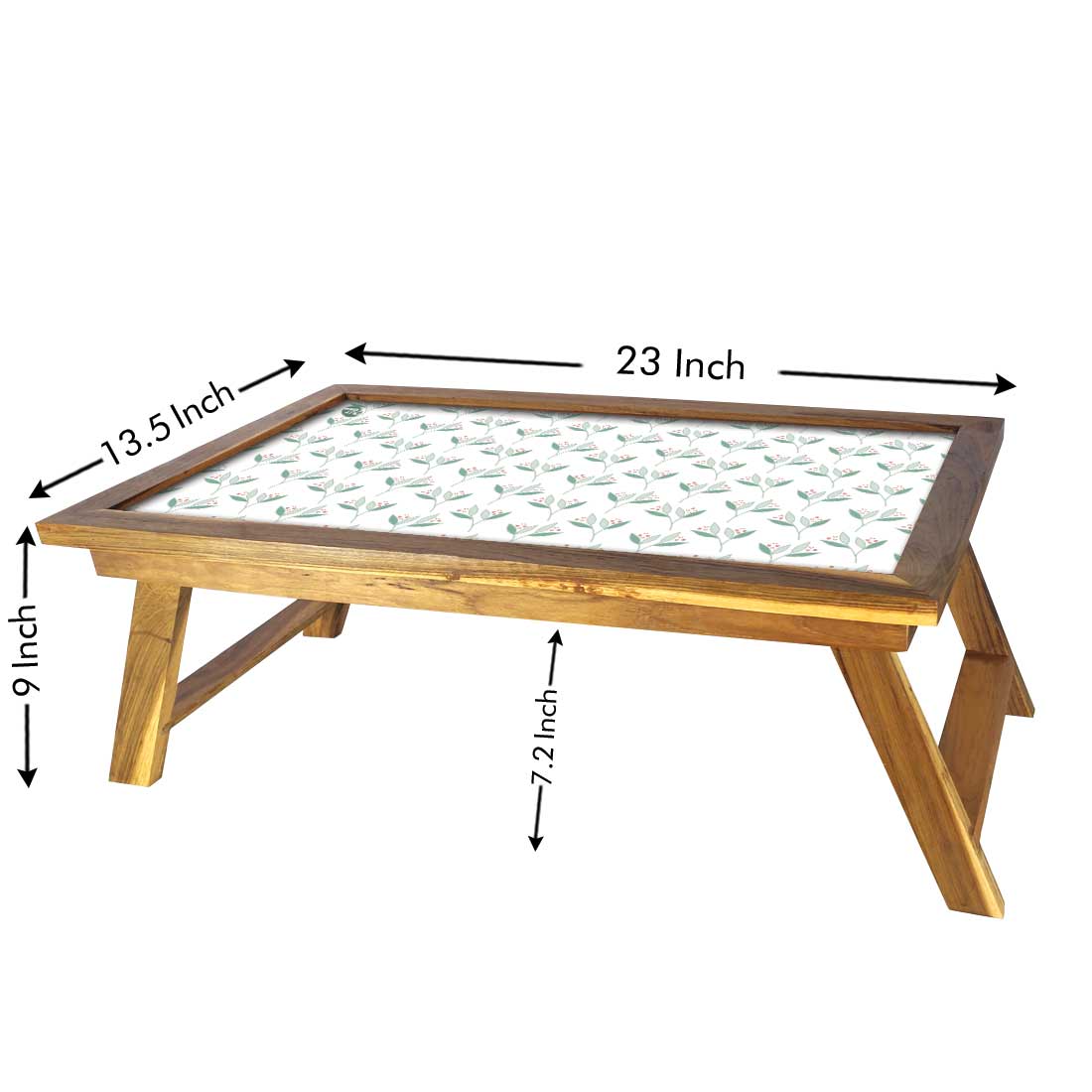 Multipurpose Wooden Breakfast Tray for Bed Study Laptop Desk  - Flower Nutcase