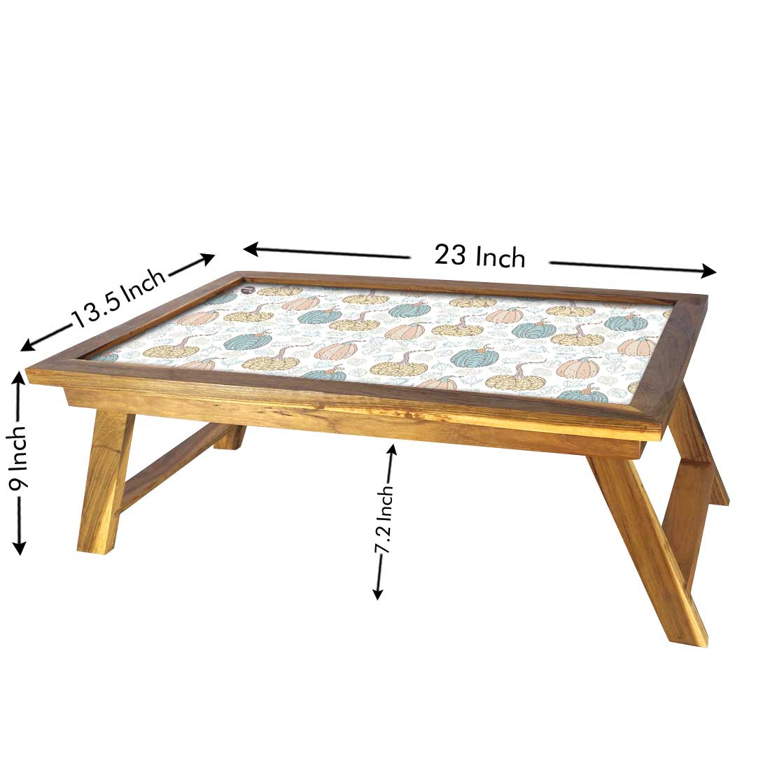 Nutcase Folding Laptop Table For Home Bed Lapdesk Breakfast Table Foldable Teak Wooden Study Desk - Pumpkin Nutcase