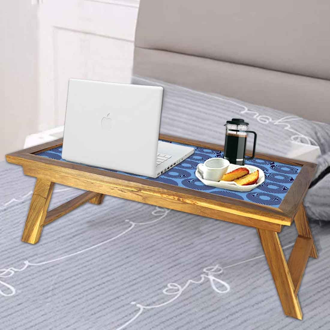Folding Bed Breakfast Table Designer for Study Desk - Retro Pattern Nutcase