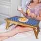 Folding Bed Breakfast Table Designer for Study Desk - Retro Pattern Nutcase