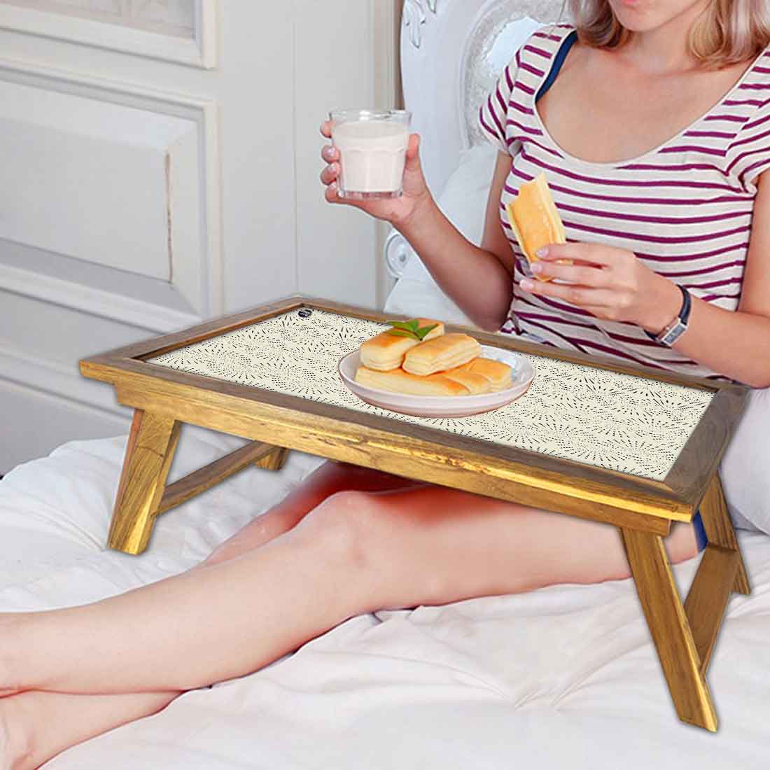 Folding Breakfast and Bed Tray for Home Laptop Desk - Retro Pattern Nutcase