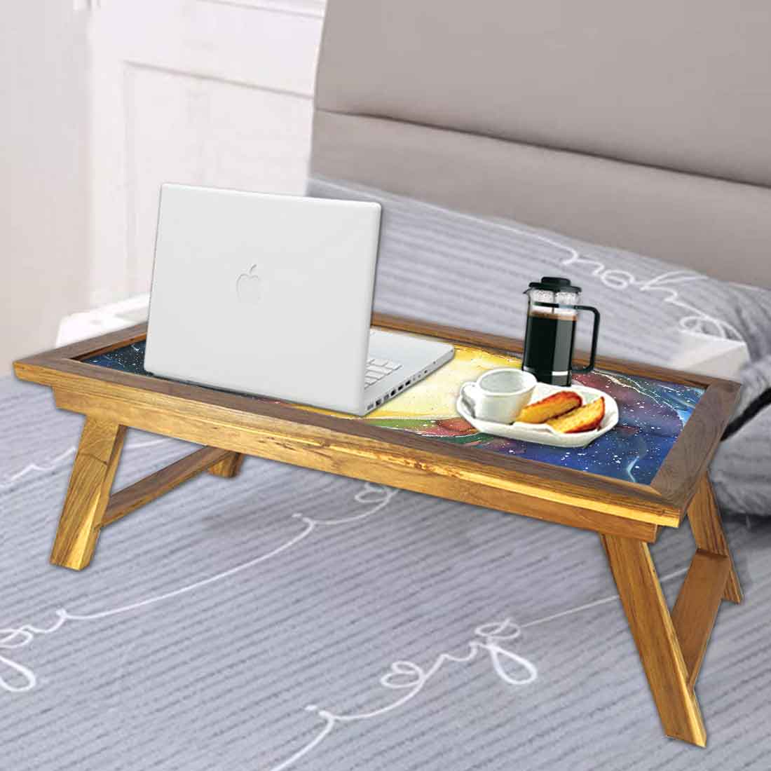 Folding Laptop Table for Home Bed Breakfast Tray With Legs - Space Nutcase