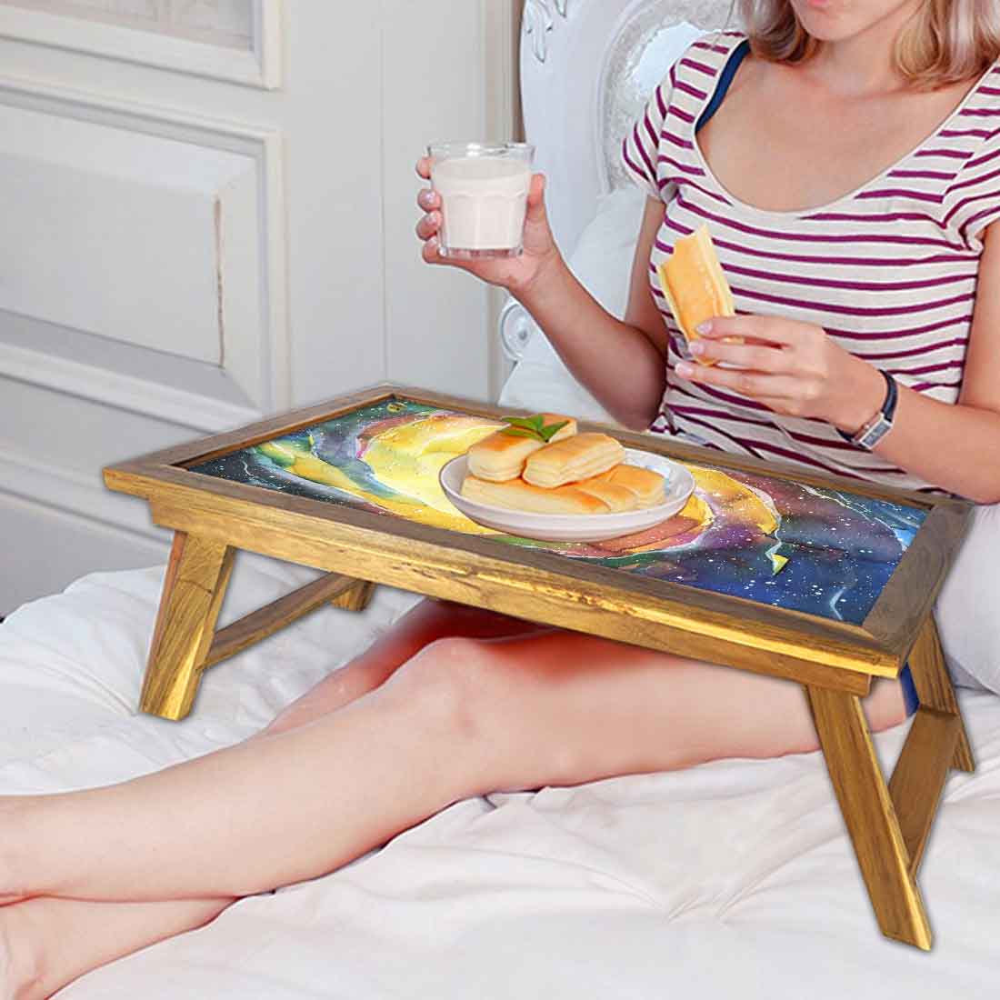 Folding Laptop Table for Home Bed Breakfast Tray With Legs - Space Nutcase
