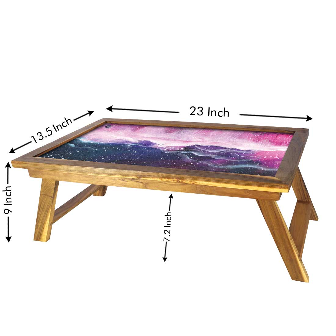 Wooden Laptop Bed Tray Desk for Home Breakfast Table - Space Colorful Nutcase